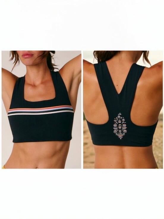 FP Movement by Free People Other - Free People x FP Movement Win Win Sports Bra Striped Logo Black Large NWT $48